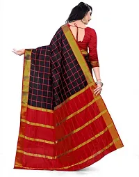 Women Stylish Cotton Silk Woven Design Saree with Blouse piece-thumb1