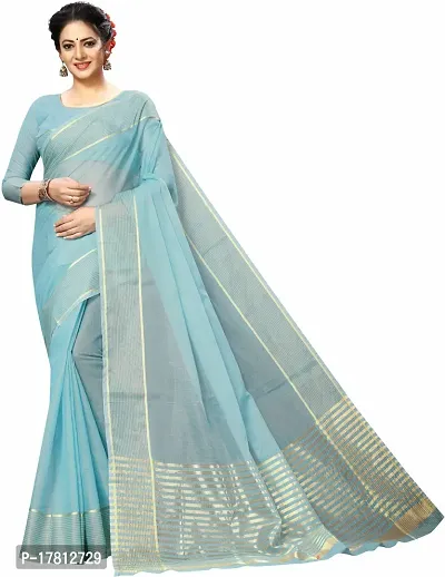 Women Stylish Art Silk Solid Saree with Blouse piece-thumb3