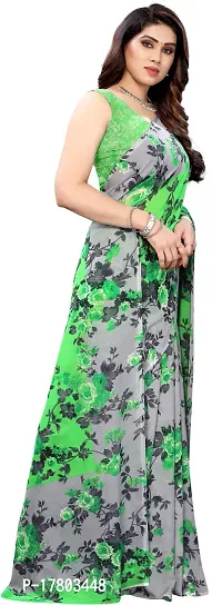 Women Stylish Georgette Printed Saree with Blouse piece-thumb3