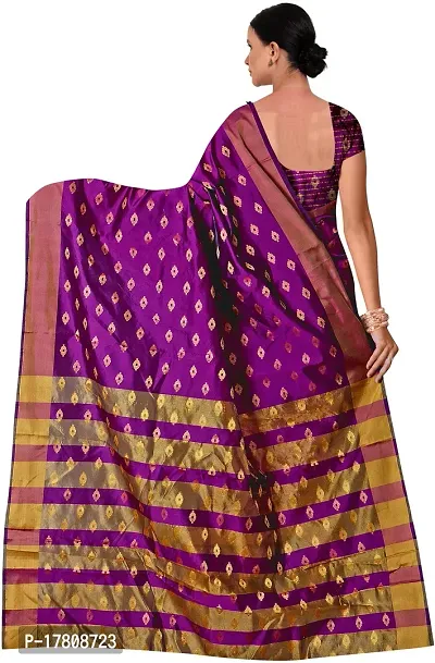 Women Stylish Art Silk Woven Design Saree with Blouse piece-thumb3