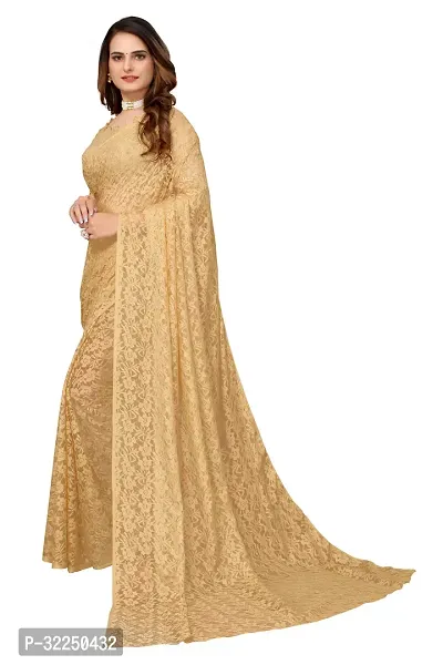 Stylish Beige Cotton Silk Solid Saree with Blouse piece For Women-thumb2