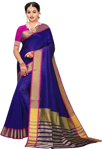 Stylish Fancy Cotton Silk Saree With Blouse Piece Combo For Women Pack Of 2-thumb1