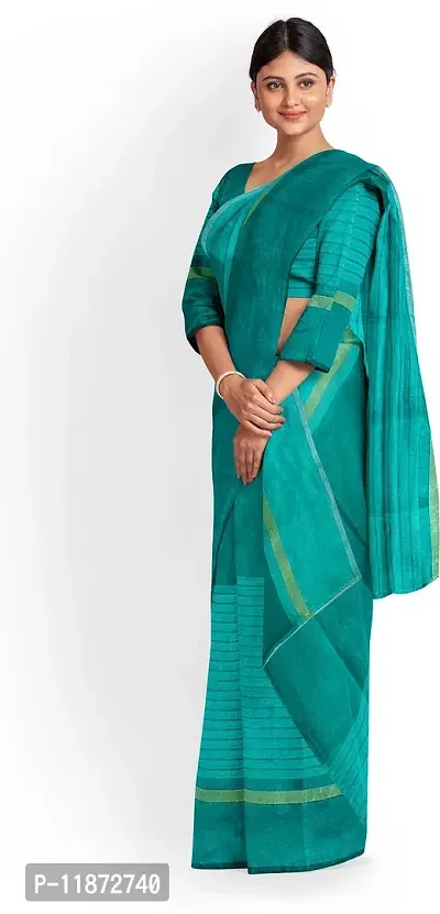 Stylish Fancy Cotton Silk Saree With Blouse Piece For Women Pack Of 1-thumb0