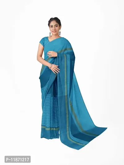 Stylish Fancy Cotton Silk Saree With Blouse Piece For Women Pack Of 1