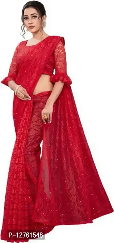 Stylish Fancy Net Saree With Blouse Piece For Women Pack Of 1-thumb5