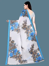 Stylish Blue Cotton Silk Printed Saree with Blouse piece For Women-thumb2