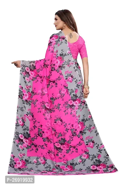 Elegant Georgette Printed Women Saree with Blouse piece-thumb4