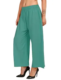 Stunning Green Crepe Solid Palazzo For Women-thumb4