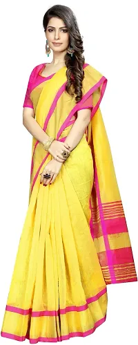 Stylish Fancy Cotton Silk Saree With Blouse Piece For Women Pack Of 1-thumb2