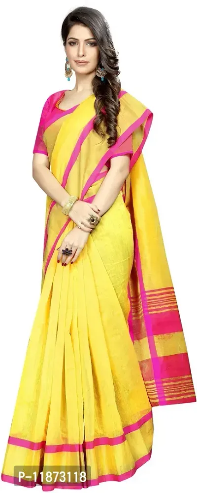 Stylish Fancy Cotton Silk Saree With Blouse Piece For Women Pack Of 1-thumb3