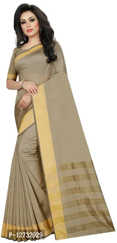 Stylish Fancy Cotton Silk Saree With Blouse Piece For Women Pack Of 1-thumb2