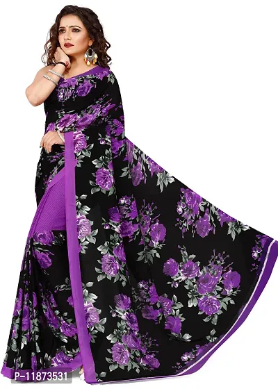 Stylish Fancy Georgette Saree With Blouse Piece For Women Pack Of 1-thumb3