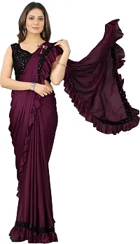 Stylish Fancy Lycra Saree With Blouse Piece For Women Pack Of 1-thumb2