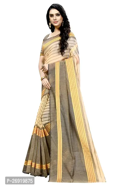 Elegant Cotton Silk Self Pattern Women Saree with Blouse piece-thumb3