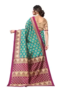 Stylish Green Cotton Silk Woven Design Saree with Blouse piece For Women-thumb2