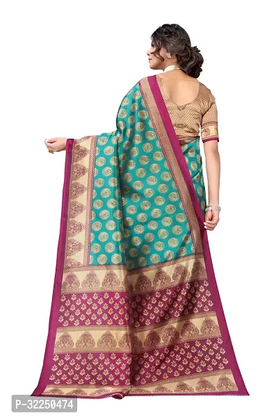 Stylish Green Cotton Silk Woven Design Saree with Blouse piece For Women-thumb3