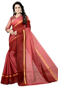 Women Stylish Cotton Silk Self Pattern Saree with Blouse piece-thumb2