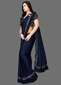 Stylish Fancy Lycra Saree With Blouse Piece For Women Pack Of 1-thumb3