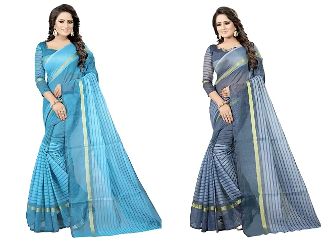 Best Selling Cotton Silk Saree with Blouse piece 