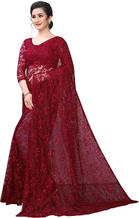 Stylish Fancy Net Saree With Blouse Piece For Women Pack Of 1-thumb2