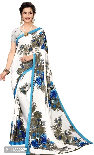 Stylish Fancy Georgette Saree With Blouse Piece For Women Pack Of 1-thumb0
