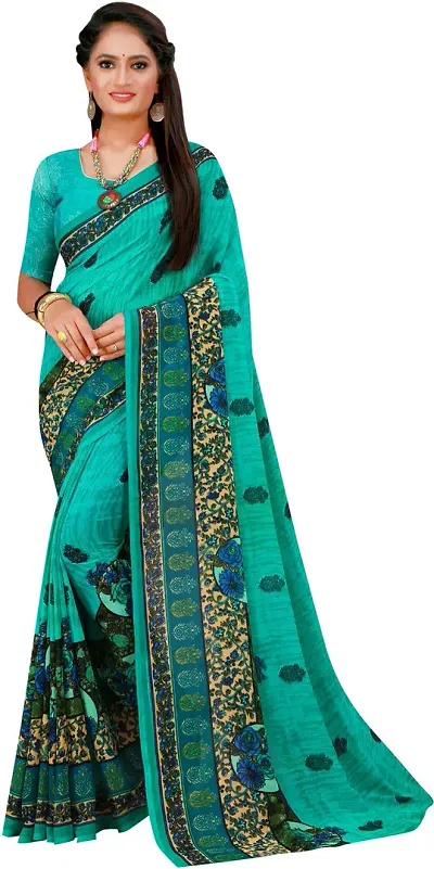 Stylish Fancy Georgette Saree With Blouse Piece For Women