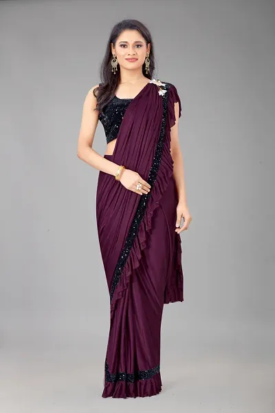 Elegant Lycra Saree with Blouse piece 