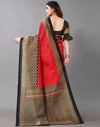 Stylish Red Cotton Silk Printed Saree with Blouse piece For Women-thumb2