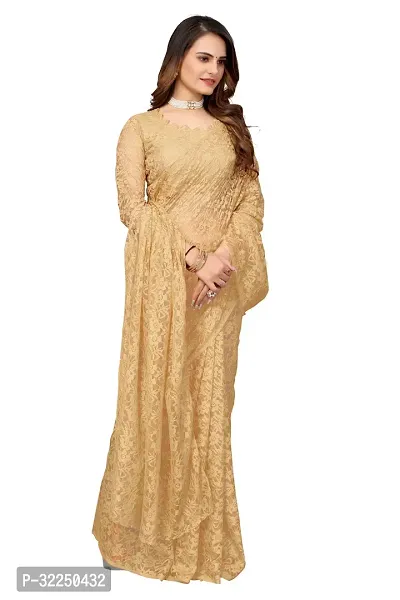 Stylish Beige Cotton Silk Solid Saree with Blouse piece For Women-thumb3