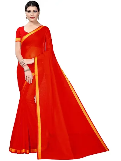 Elegant Art Silk Solid Women Saree with Blouse piece