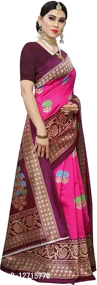 Stylish Fancy Art Silk Saree With Blouse Piece For Women Pack Of 1-thumb3