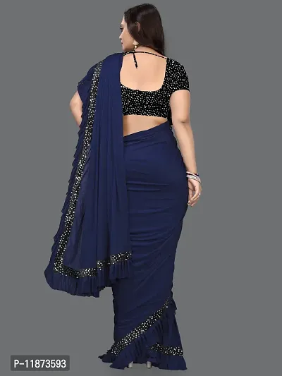 Stylish Net Solid Saree With Blouse Piece For Women-thumb3