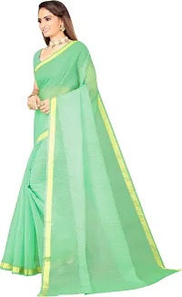 Women Stylish Art Silk Solid Saree with Blouse piece-thumb2