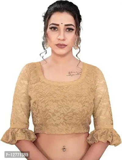 Stylish Fancy Net Saree With Blouse Piece For Women-thumb3