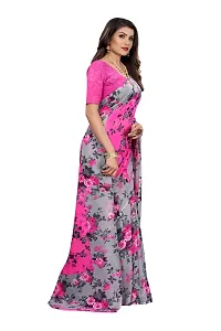 Elegant Georgette Printed Women Saree with Blouse piece-thumb2