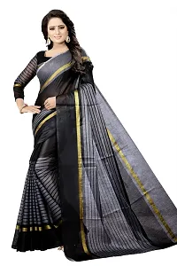 Women Stylish Cotton Silk Self Pattern Saree with Blouse piece-thumb2