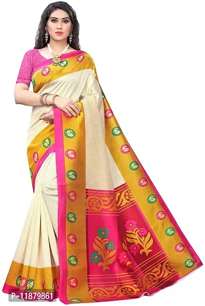 Stylish Fancy Art Silk Saree With Blouse Piece For Women Pack Of 1-thumb0