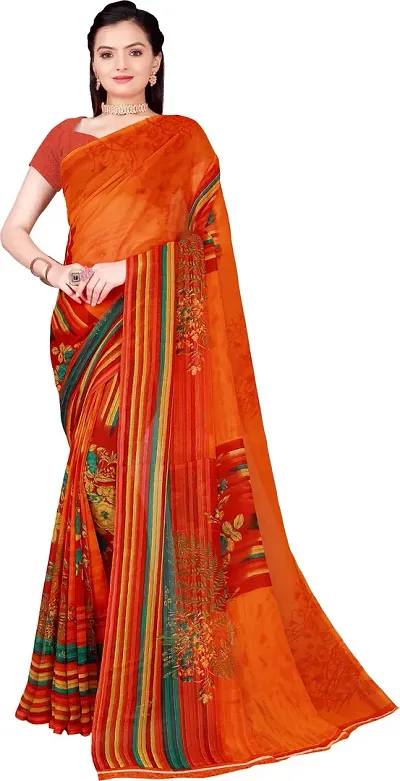 Glamorous Georgette Saree with Blouse piece 