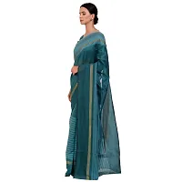 Elegant Cotton Silk Self Pattern Women Saree with Blouse piece-thumb2