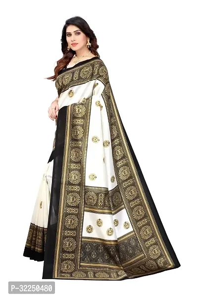 Stylish Black Cotton Silk Woven Design Saree with Blouse piece For Women-thumb2