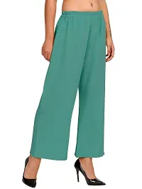 Stunning Green Crepe Solid Palazzo For Women-thumb3