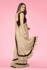 Women Stylish Net Self Pattern Saree with Blouse piece-thumb1