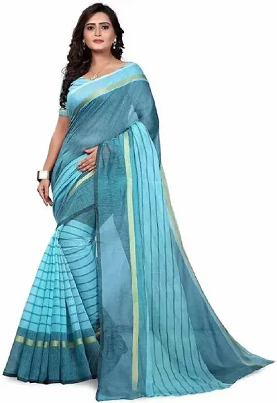 Beautiful Cotton Printed Sarees With Blouse Piece