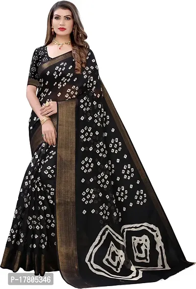 Women Stylish Cotton Silk Printed Saree with Blouse piece-thumb0