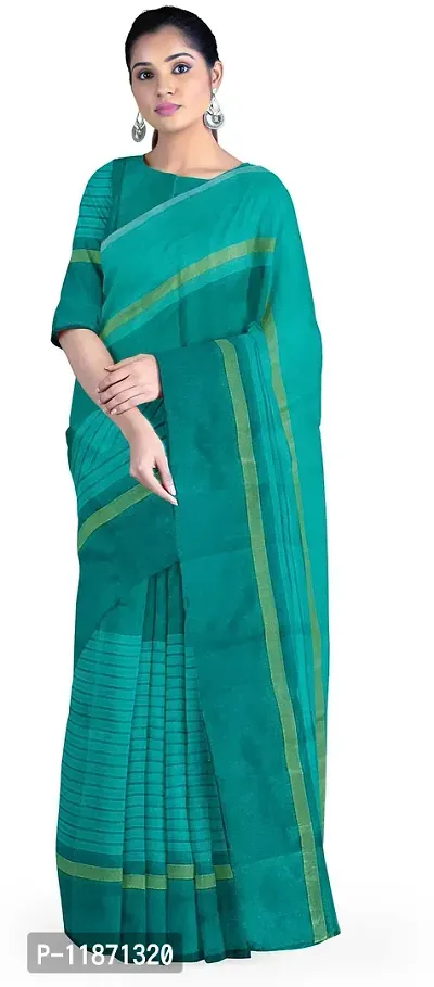 Stylish Fancy Cotton Silk Saree With Blouse Piece For Women Pack Of 1-thumb0