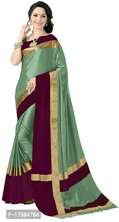 Women Stylish Silk Blend Printed Saree with Blouse piece-thumb0