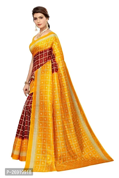 Elegant Art Silk Checked Women Saree with Blouse piece-thumb2