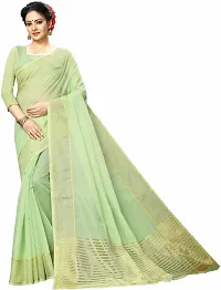 Women Stylish Art Silk Solid Saree with Blouse piece-thumb2