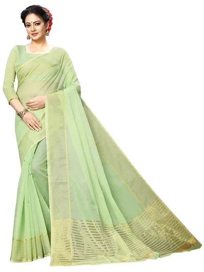 Trending Cotton Silk Saree with Blouse piece