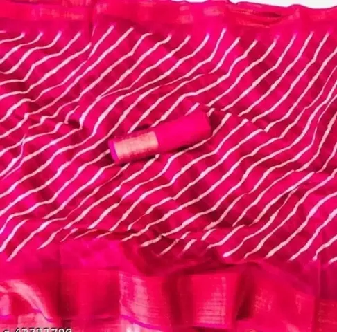 Elegant Cotton Silk Saree with Blouse piece 